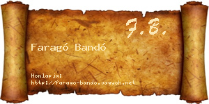 Faragó Bandó névjegykártya